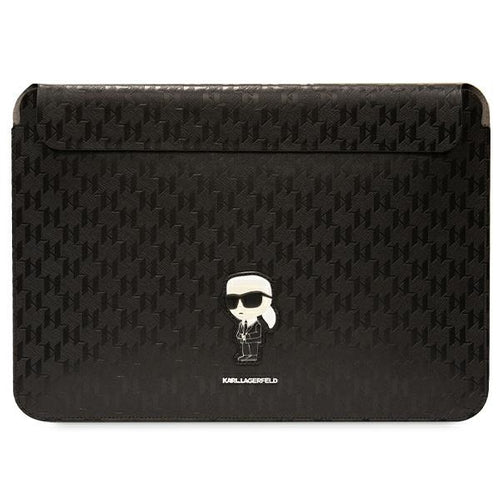 Karl Lagerfeld Saffiano Monogram Ikonik case for a 16" laptop - black