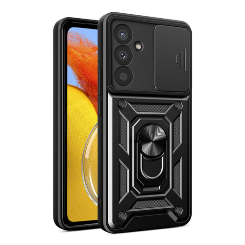 Hybrid Armor Camshield case for Samsung M14 with camera cover - black — Hurtel
