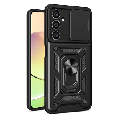 Hybrid Armor Camshield case for Samsung M54 with camera cover - black — Hurtel