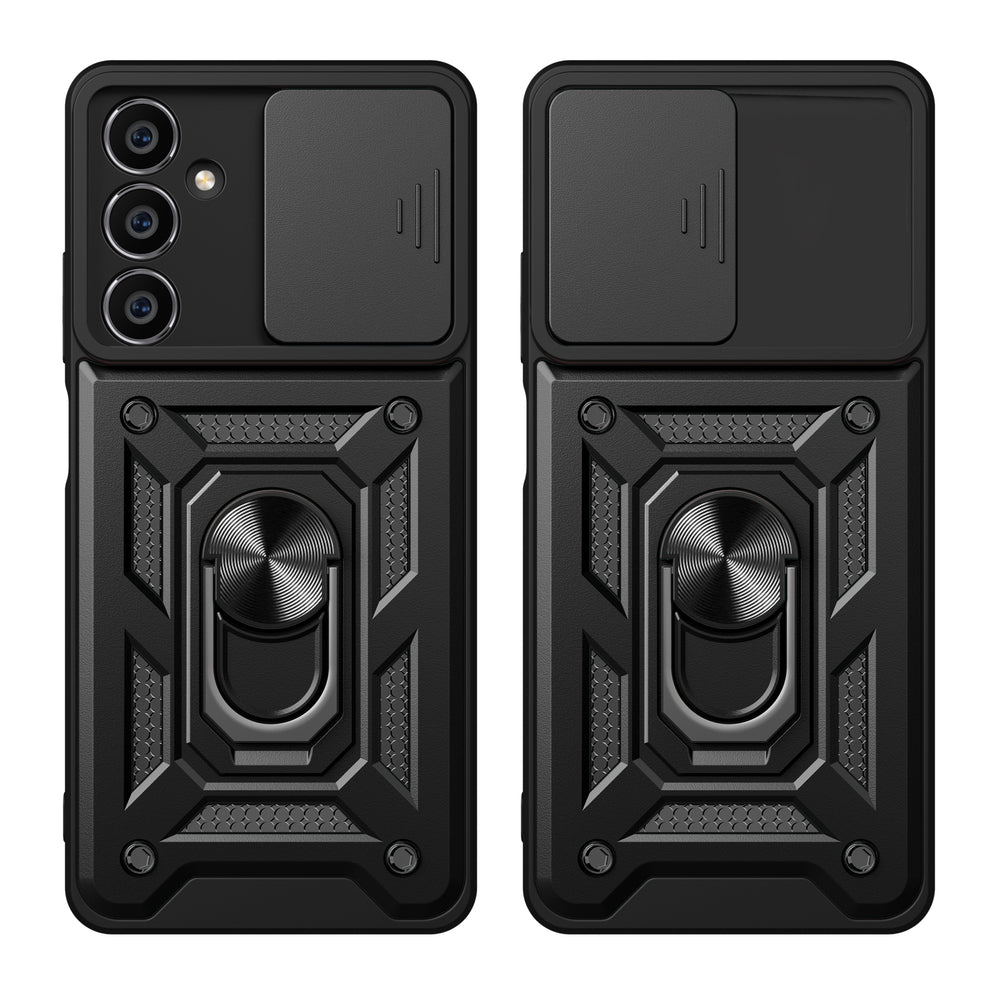 Hybrid Armor Camshield case for Samsung M54 with camera cover - black — Hurtel