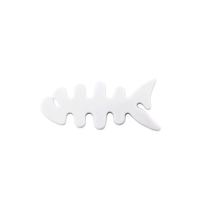 Fish-shaped headphone cable wrap - white — Hurtel