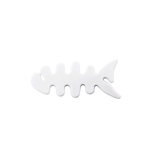 Fish-shaped headphone cable wrap - white — Hurtel