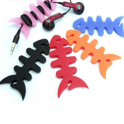 Fish-shaped headphone cable wrap - black — Hurtel