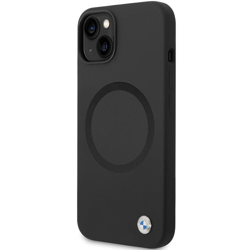 BMW BMHMP14SSILBK2 case for iPhone 14 - black Signature Liquid Silicone MagSafe