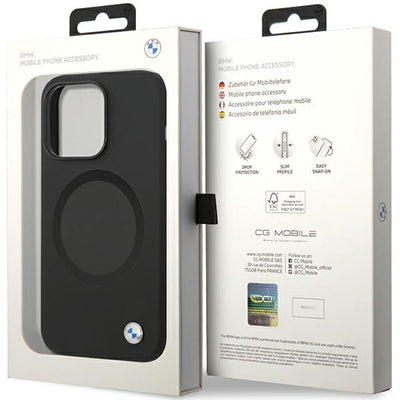BMW BMHMP14XSILBK2 case for iPhone 14 Pro Max 6.7" - black Signature Liquid Silicone MagSafe