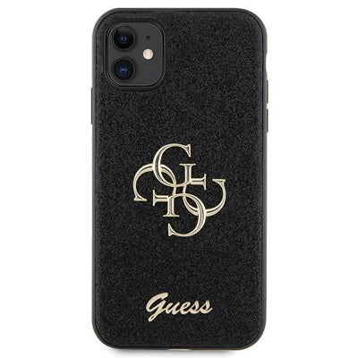Guess GUHCN61HG4SGK case for iPhone 11 / Xr - black Glitter Script Big 4G
