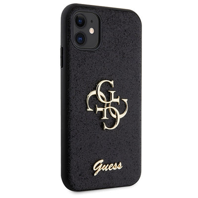 Guess GUHCN61HG4SGK case for iPhone 11 / Xr - black Glitter Script Big 4G