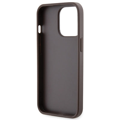 Guess GUHCP13LP4TDSCPW Case for iPhone 13 Pro / 13 - Brown Crossbody 4G Metal Logo