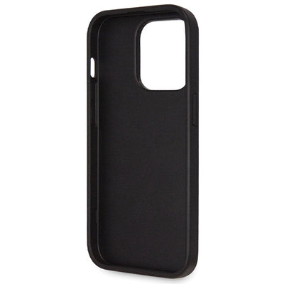 Guess GUHCP14LP4TDSCPK case for iPhone 14 Pro - black Crossbody 4G Metal Logo