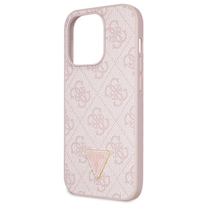 Guess GUHCP14LP4TDSCPP case for iPhone 14 Pro - pink Crossbody 4G Metal Logo