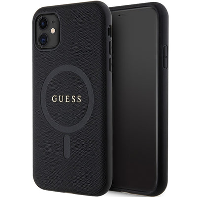 Guess GUHMN61PSAHMCK case for iPhone 11 / Xr - black Saffiano MagSafe