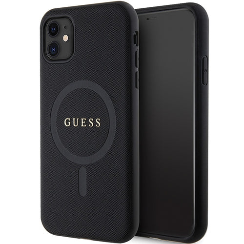 Guess GUHMN61PSAHMCK case for iPhone 11 / Xr - black Saffiano MagSafe