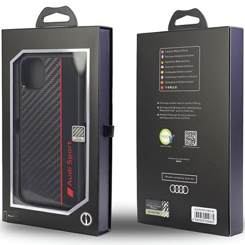 Audi Carbon Fiber Stripe iPhone 11 / Xr 6.1&quot; black/black hardcase AUS-TPUPCIP11-R8/D1-BK