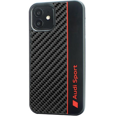 Audi Carbon Fiber Stripe iPhone 12/12 Pro 6.1&quot; black/black hardcase AUS-TPUPCIP12P-R8/D1-BK