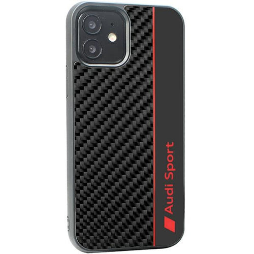 Audi Carbon Fiber Stripe iPhone 12/12 Pro 6.1&quot; black/black hardcase AUS-TPUPCIP12P-R8/D1-BK