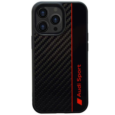 Audi Carbon Fiber Stripe iPhone 13 Pro / 13 6.1&quot; black/black hardcase AUS-TPUPCIP13P-R8/D1-BK