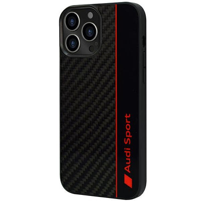 Audi Carbon Fiber Stripe iPhone 13 Pro / 13 6.1&quot; black/black hardcase AUS-TPUPCIP13P-R8/D1-BK