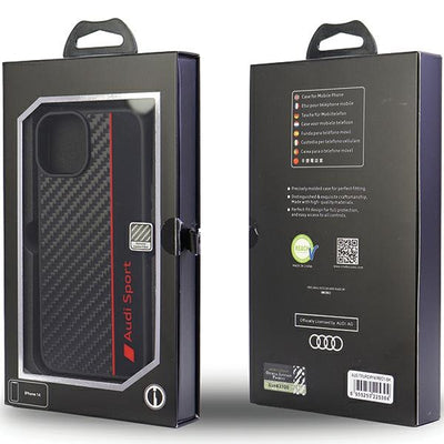 Audi Carbon Fiber Stripe iPhone 14 6.1&quot; black/black hardcase AUS-TPUPCIP14-R8/D1-BK