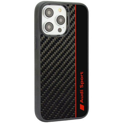 Audi Carbon Fiber Stripe iPhone 14 Pro Max 6.7&quot; black/black hardcase AUS-TPUPCIP14PM-R8/D1-BK