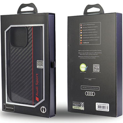 Audi Carbon Fiber Stripe iPhone 14 Pro Max 6.7&quot; black/black hardcase AUS-TPUPCIP14PM-R8/D1-BK