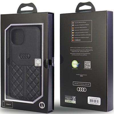 Audi Genuine Leather iPhone 14 6.1&quot; black/black hardcase AU-TPUPPCIP14-Q8/D1-BK