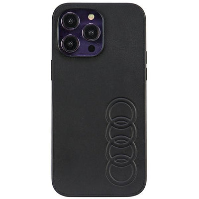 Audi Synthetic Leather iPhone 14 Pro Max 6.7&quot; black/black hardcase AU-TPUPPCIP14PM-TT/D1-BK