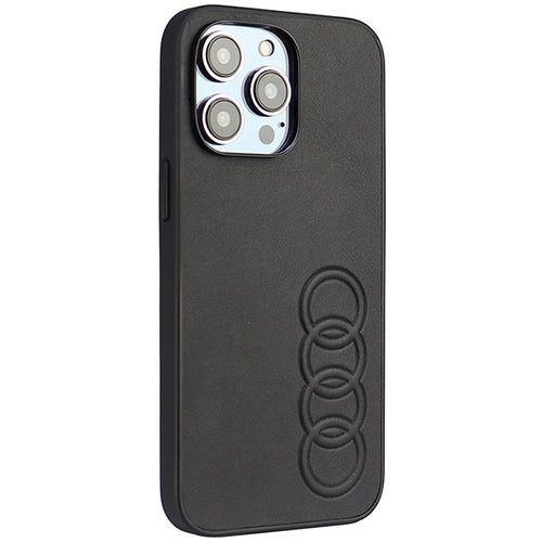 Audi Synthetic Leather iPhone 14 Pro Max 6.7&quot; black/black hardcase AU-TPUPPCIP14PM-TT/D1-BK