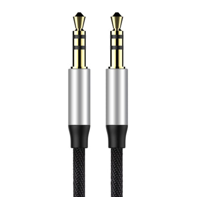 [RETURNED ITEM] Baseus Yiven M30 stereo audio cable AUX 3.5 mm male mini jack 1.5 m silver-black (CAM30-CS1)