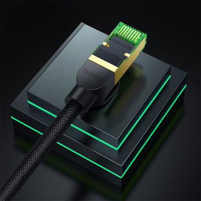 Baseus fast RJ45 cat. network cable. 8 40Gbps 8m braided black