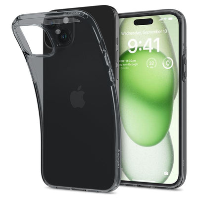 Spigen Crystal Flex iPhone 15 Plus Case - Gray-Transparent
