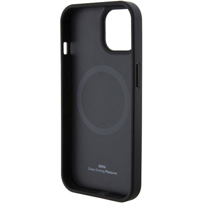 BMW MagSafe Leather Hot Stamp case for iPhone 15 Plus - black