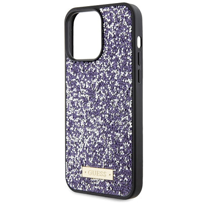 Guess Rhinestone Metal Logo case for iPhone 15 Pro - pink