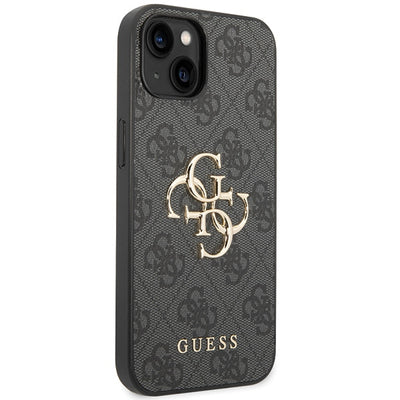 Guess 4G Big Metal Logo iPhone 15 Case - Gray