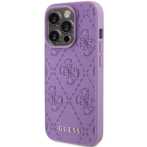 Guess Leather 4G Stamped case for iPhone 15 Pro Max - purple