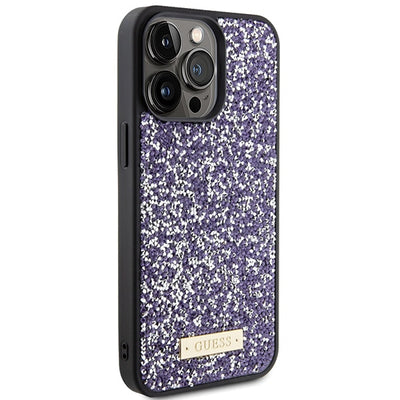 Guess Rhinestone Metal Logo case for iPhone 15 Pro Max - pink