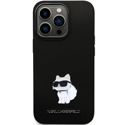 Karl Lagerfeld KLHCP14XSMHCNPK case for iPhone 14 Pro Max 6.7" - black Silicone C Metal Pin