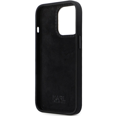 Karl Lagerfeld KLHCP14XSMHCNPK case for iPhone 14 Pro Max 6.7" - black Silicone C Metal Pin