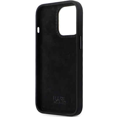 Karl Lagerfeld KLHCP14XSMHKNPK case for iPhone 14 Pro Max 6.7" - black Silicone Ikonik Metal Pin
