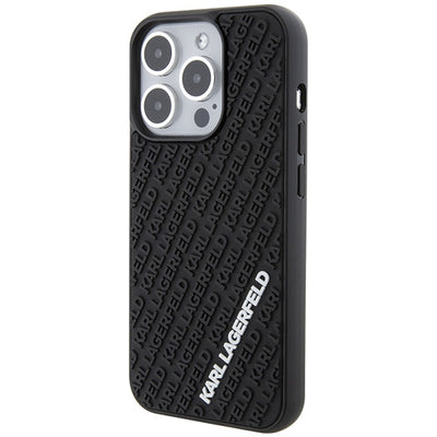 Karl Lagerfeld 3D Rubber Multi Logo case for iPhone 15 Pro - black