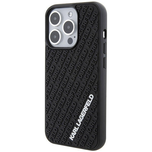 Karl Lagerfeld 3D Rubber Multi Logo case for iPhone 15 Pro - black