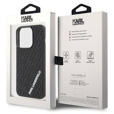Karl Lagerfeld 3D Rubber Multi Logo case for iPhone 15 Pro - black