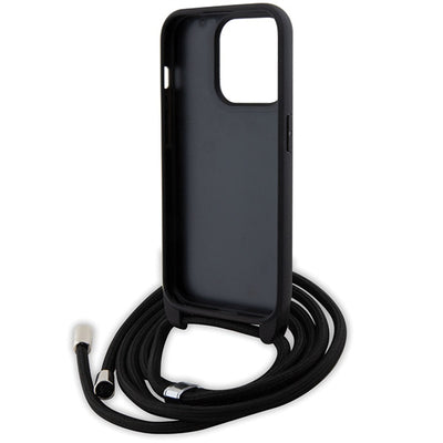 Karl Lagerfeld Crossbody Saffiano Metal Pin Karl & Choupette case for iPhone 15 Pro - black