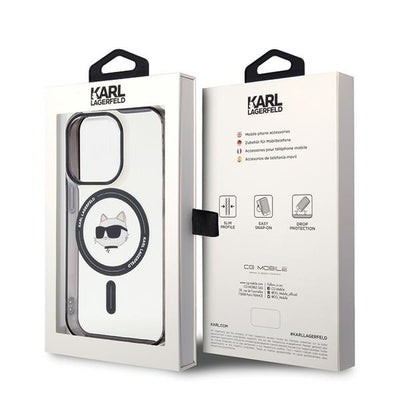 Karl Lagerfeld IML Choupette's Head MagSafe case for iPhone 15 Pro - transparent