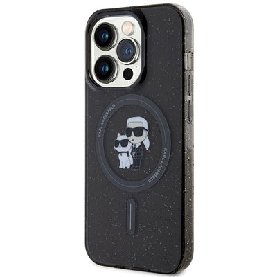 Karl Lagerfeld Karl&Choupette Glitter MagSafe case for iPhone 15 Pro - black
