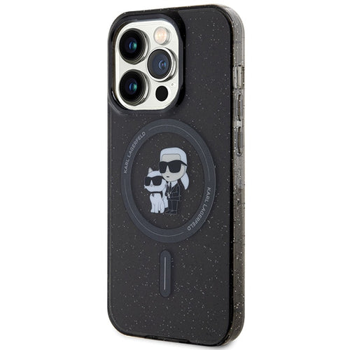 Karl Lagerfeld Karl&Choupette Glitter MagSafe case for iPhone 15 Pro - black