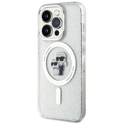 Karl Lagerfeld Karl&amp;Choupette Glitter MagSafe case for iPhone 15 Pro - transparent