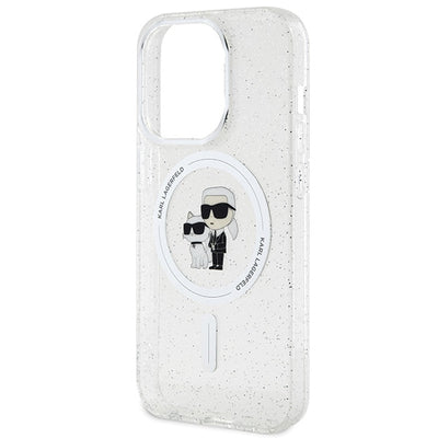 Karl Lagerfeld Karl&amp;Choupette Glitter MagSafe case for iPhone 15 Pro - transparent