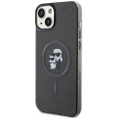 Karl Lagerfeld Karl&amp;Choupette Glitter MagSafe case for iPhone 15 Plus - black