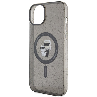 Karl Lagerfeld Karl&amp;Choupette Glitter MagSafe case for iPhone 15 Plus - black