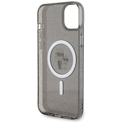 Karl Lagerfeld Karl&amp;Choupette Glitter MagSafe case for iPhone 15 Plus - black